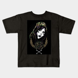 woman in army Kids T-Shirt